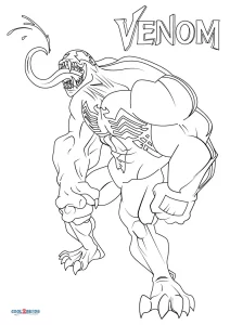 Free printable venom coloring pages for kids