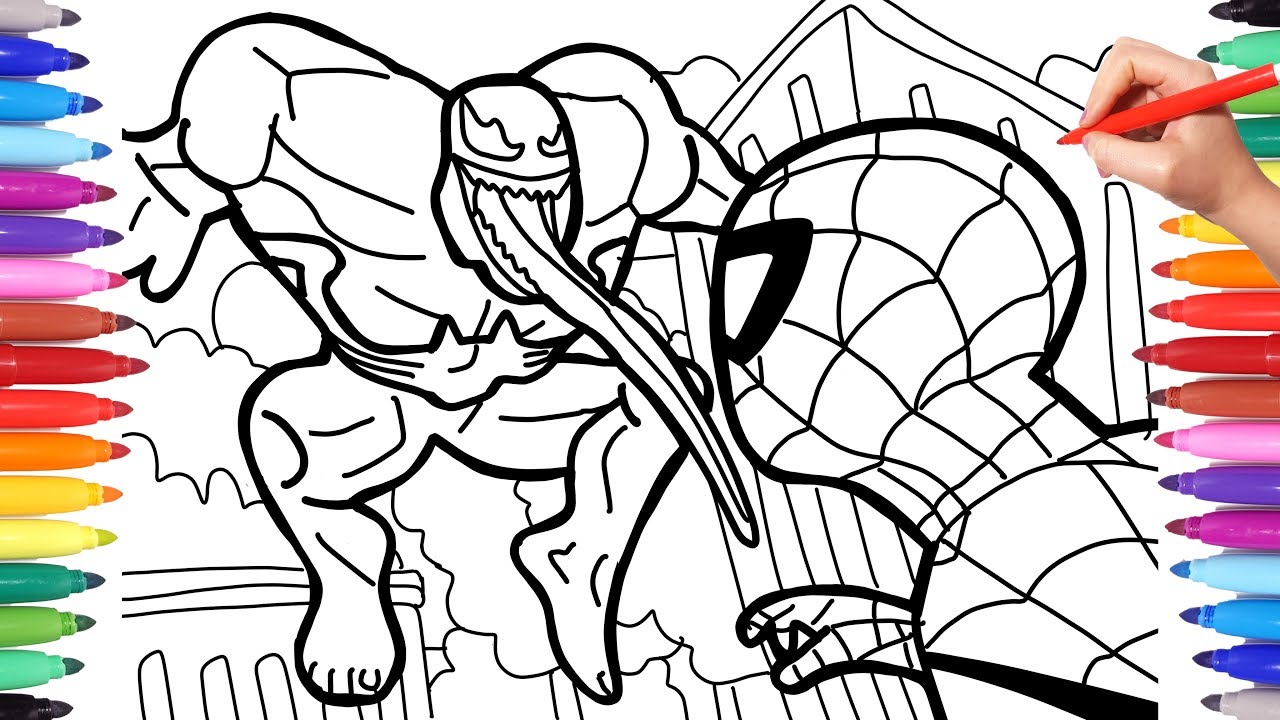Veno vs spideran coloring pages how to draw spider