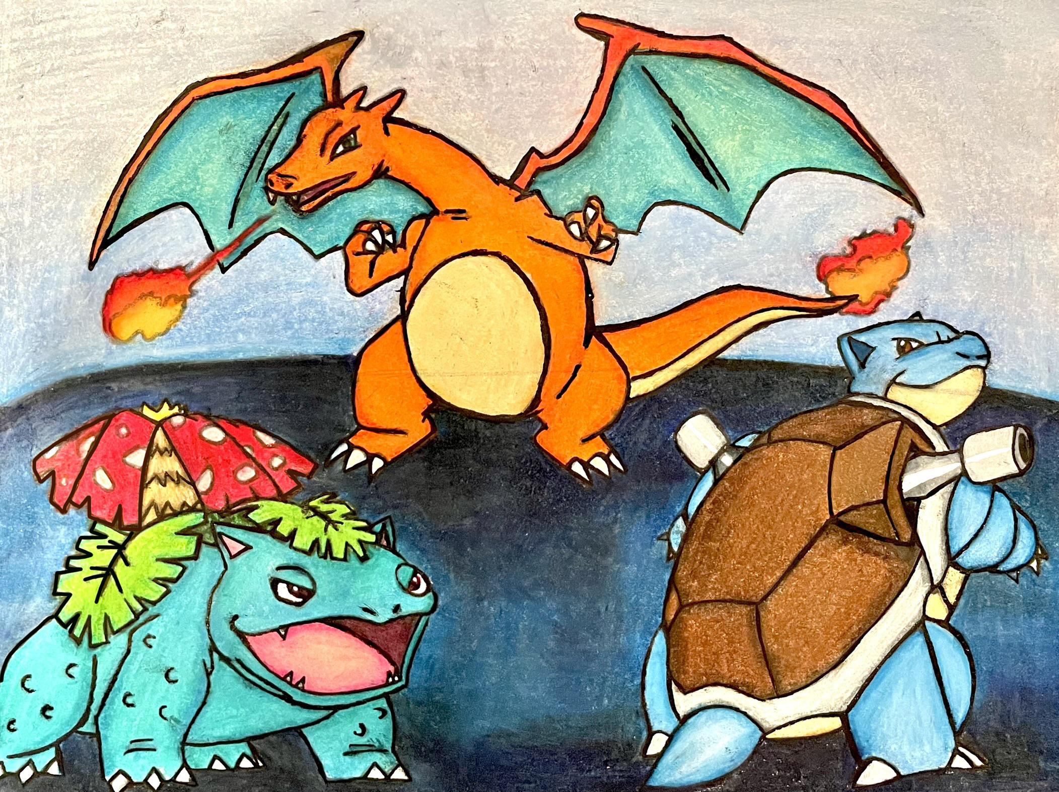 Coloring page of charizard venusaur and blastoise rcoloring