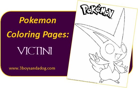 Victini pokemon coloring pages for boys