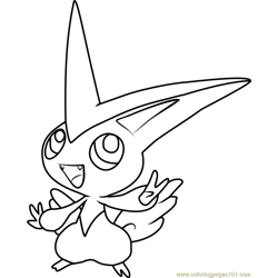 Victini pokemon coloring page for kids