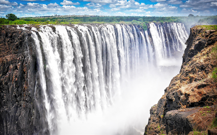 Download wallpapers victoria falls k waterfall zambezi river rocks zimbabwe africa for desktop free pictures for desktop free victoria falls waterfall beautiful waterfalls