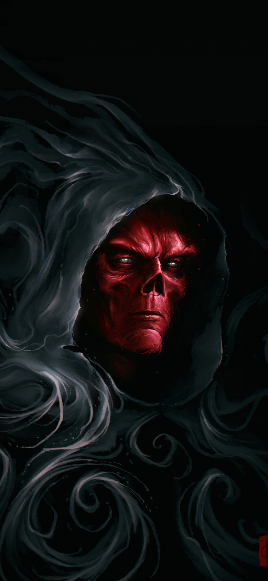 Download wallpaper x stone keeper villain marvel red skull artwork iphone x x hd background