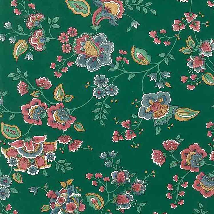 Green floral vintage wallpaper paisley