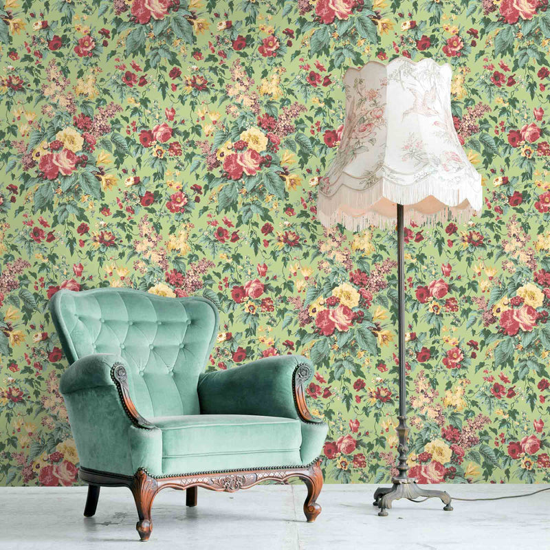 Ttagere vintage green floral wallpaper by woodchip magnolia