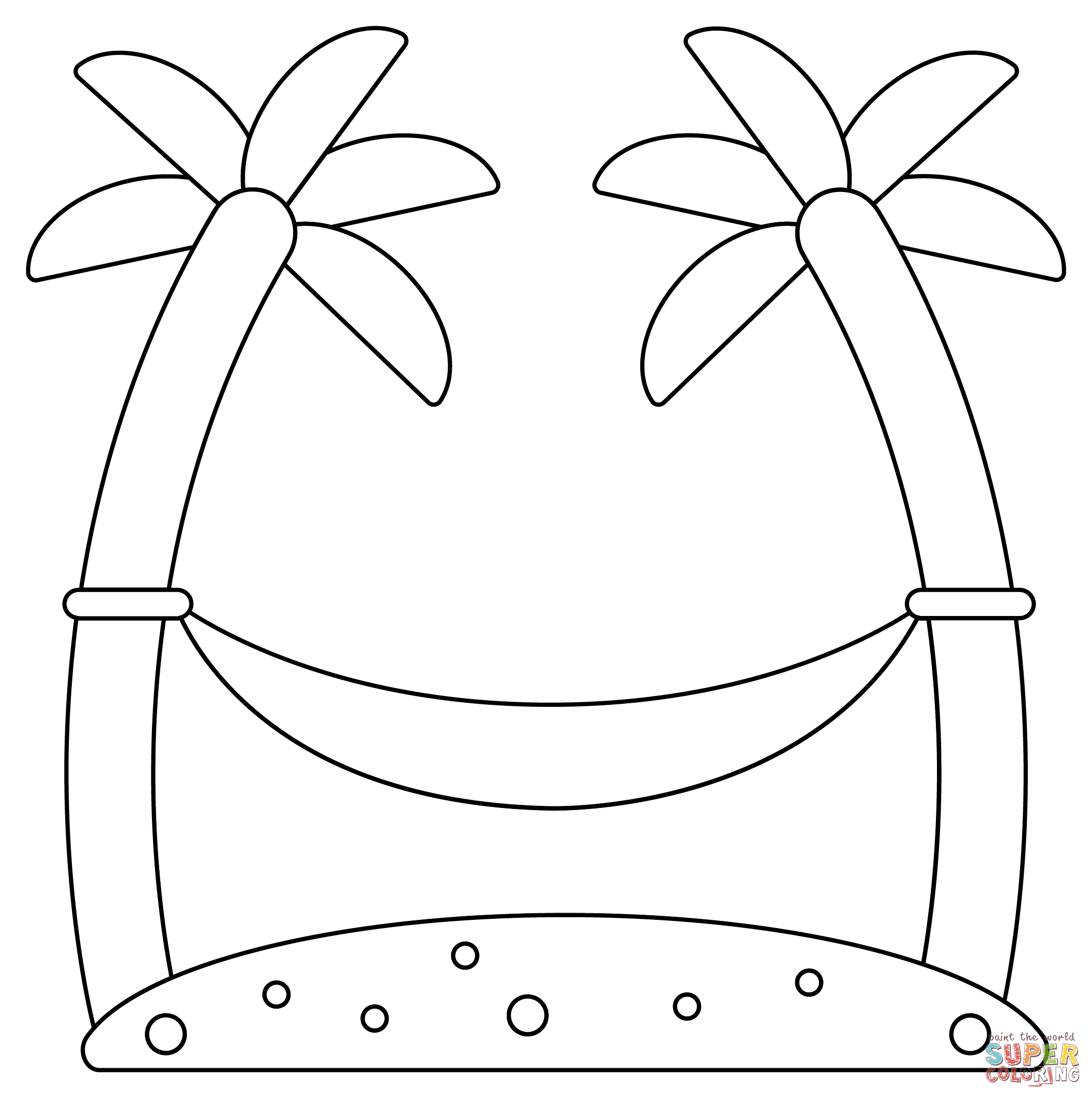 Tree hammock coloring page free printable coloring pages