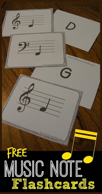 Free free printable music note flashcards for kids