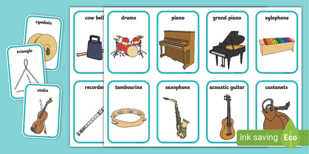 Musical instrument flashcards