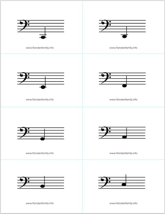 Free printable musical note flashcards