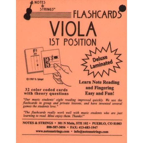 Laminated viola flash cards