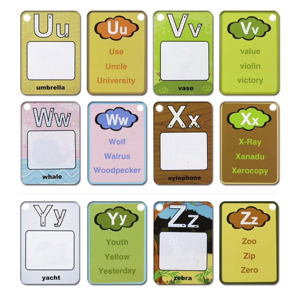 Alphabet flash cards water coloring books