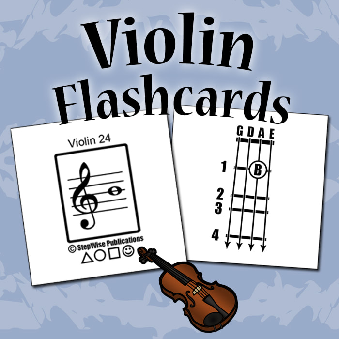 Violin fingering chart and flashcards