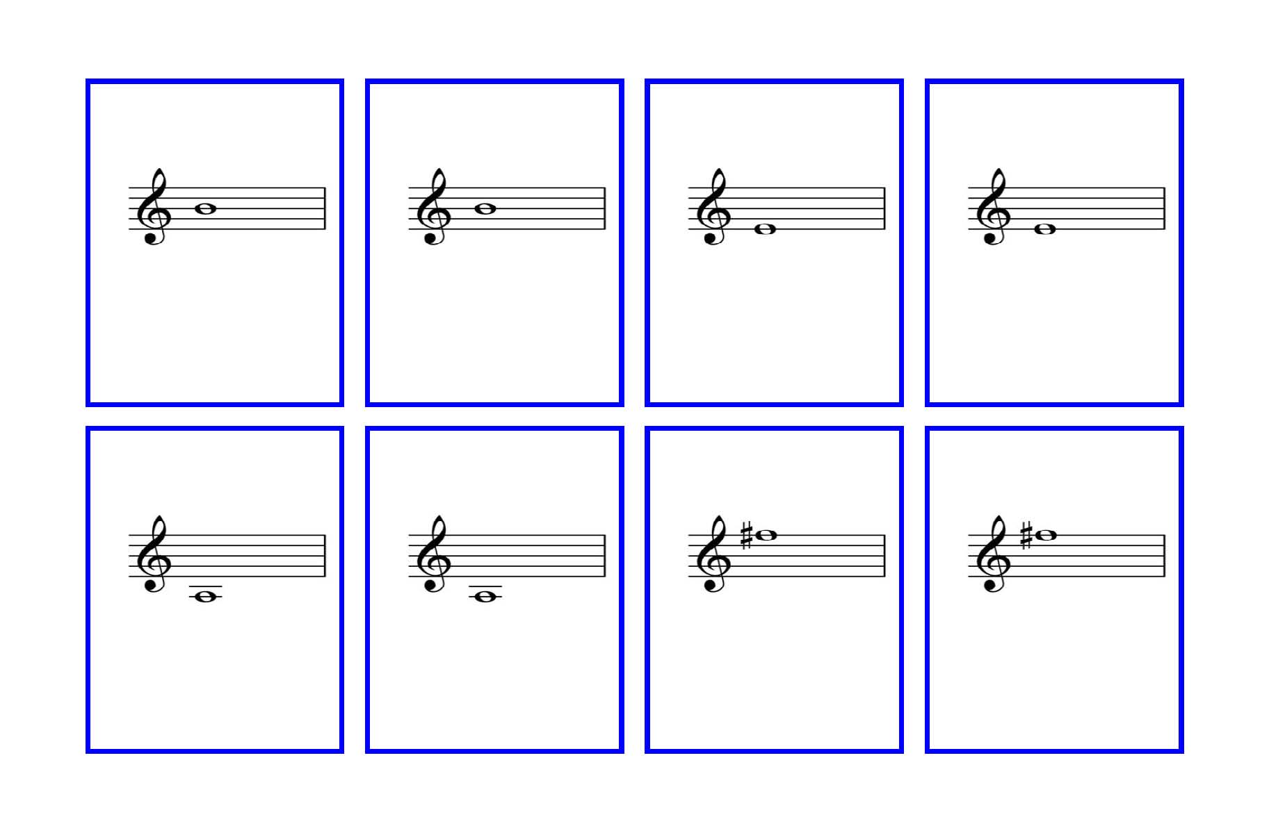 Violin flash cards â first finger notes denley music