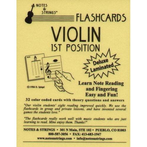 Visual violin flashcards for music education