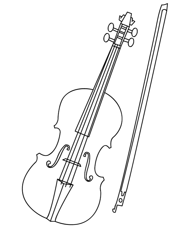 Printable violin coloring page