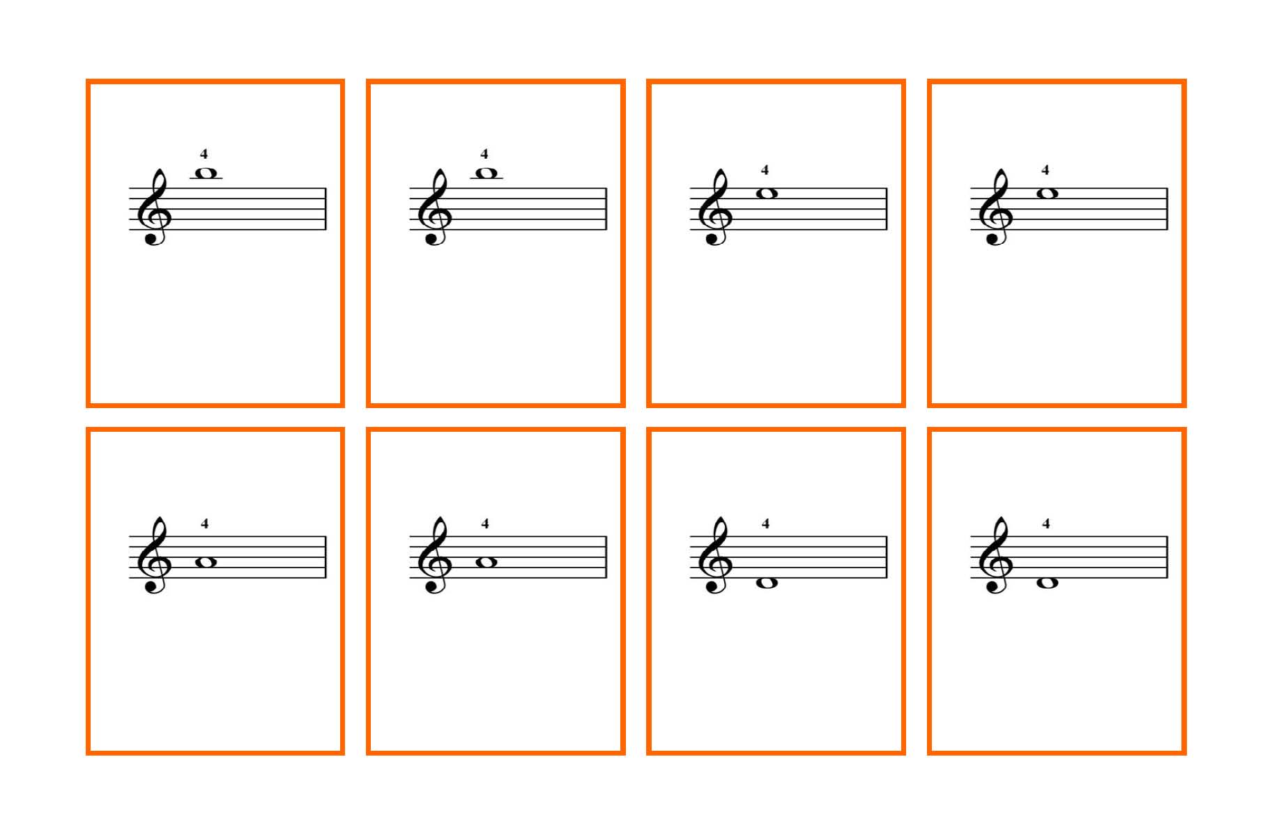Violin flash cards â fourth finger notes denley music