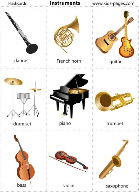 Instruments flashcard homeschool music flashcards preschool music