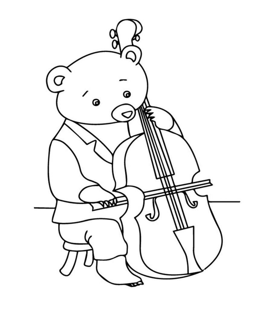 Lovely violin coloring pages for your toddler