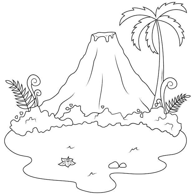 Volcano coloring page images