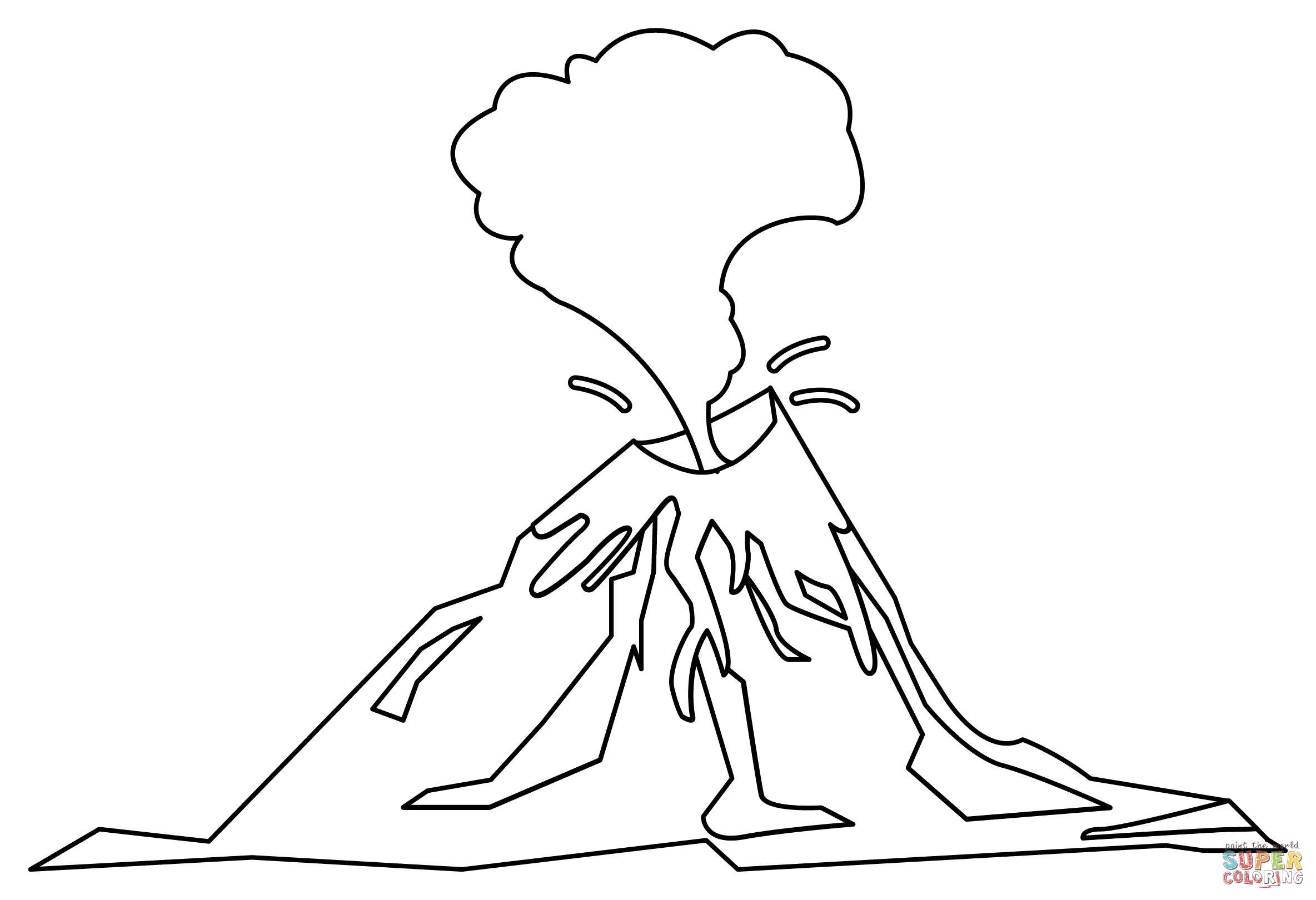 Volcano coloring page free printable coloring pages