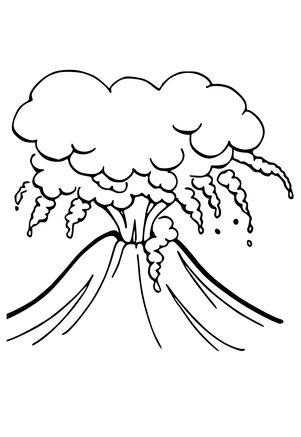 Free printable volcano explosion coloring page for adults and kids