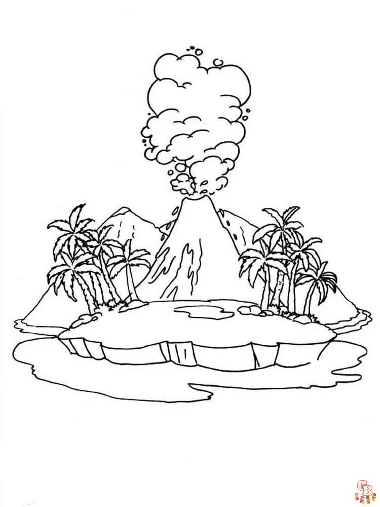 Volcano coloring pages