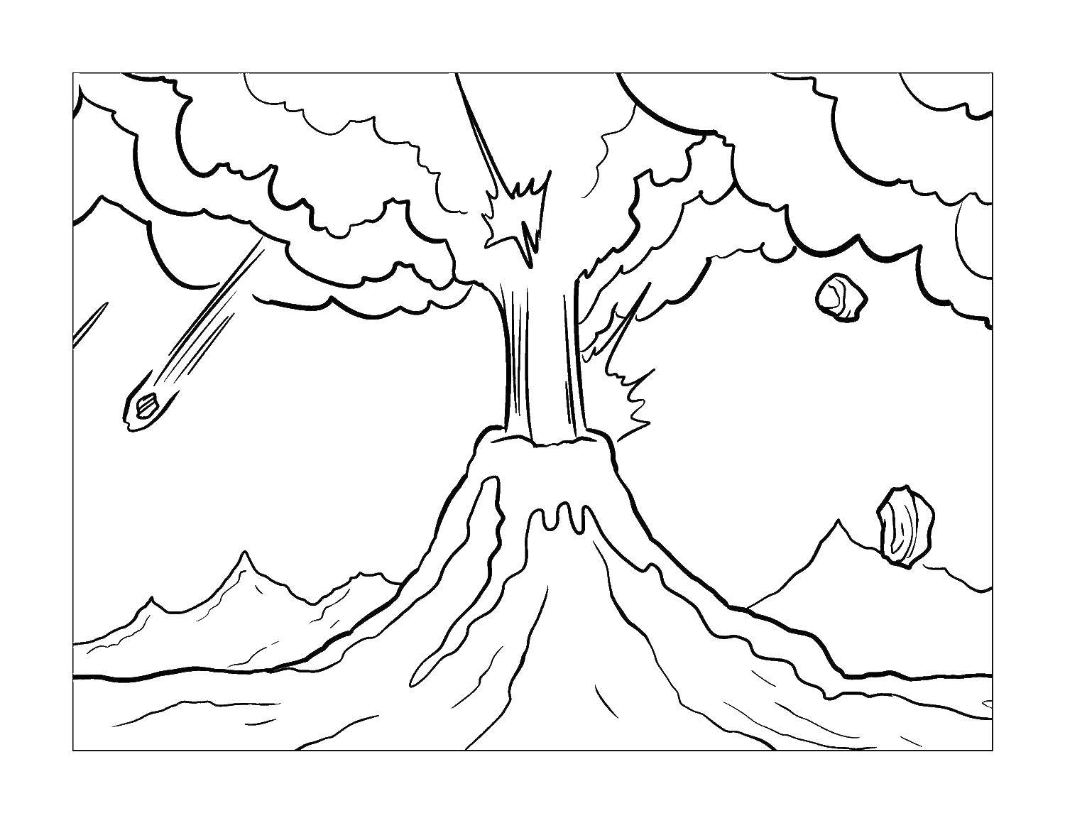 Online coloring pages coloring page epting volcano volcano coloring pages for kids