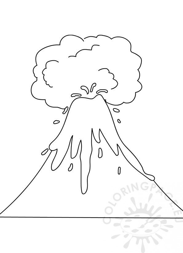 Volcano coloring pages preschool coloring page