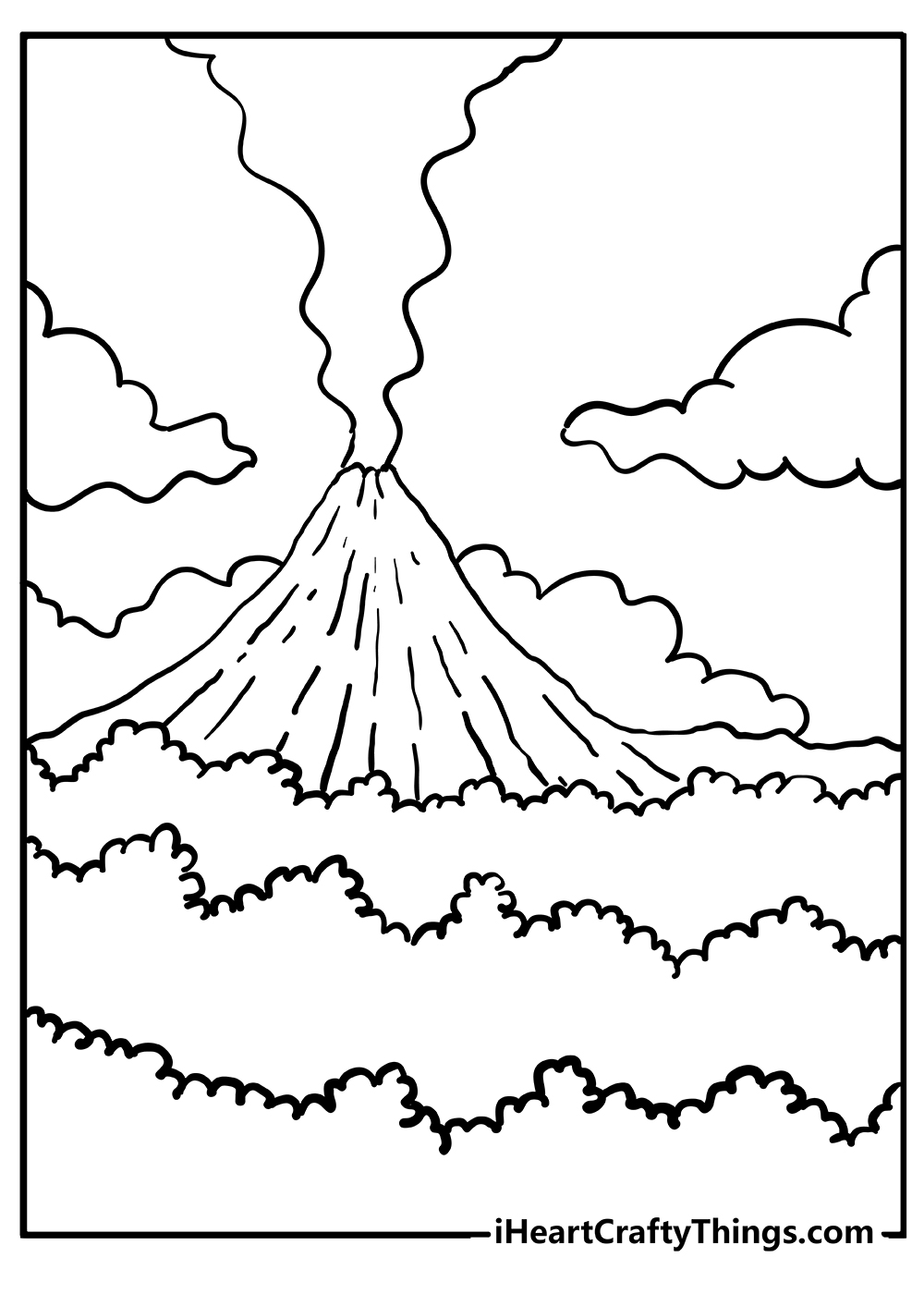 Volcano coloring pages free printables