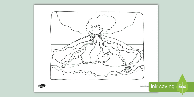 Shld volcano colouring page teacher made