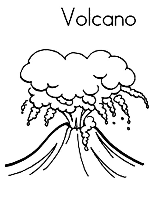 Kids coloring pages volcano