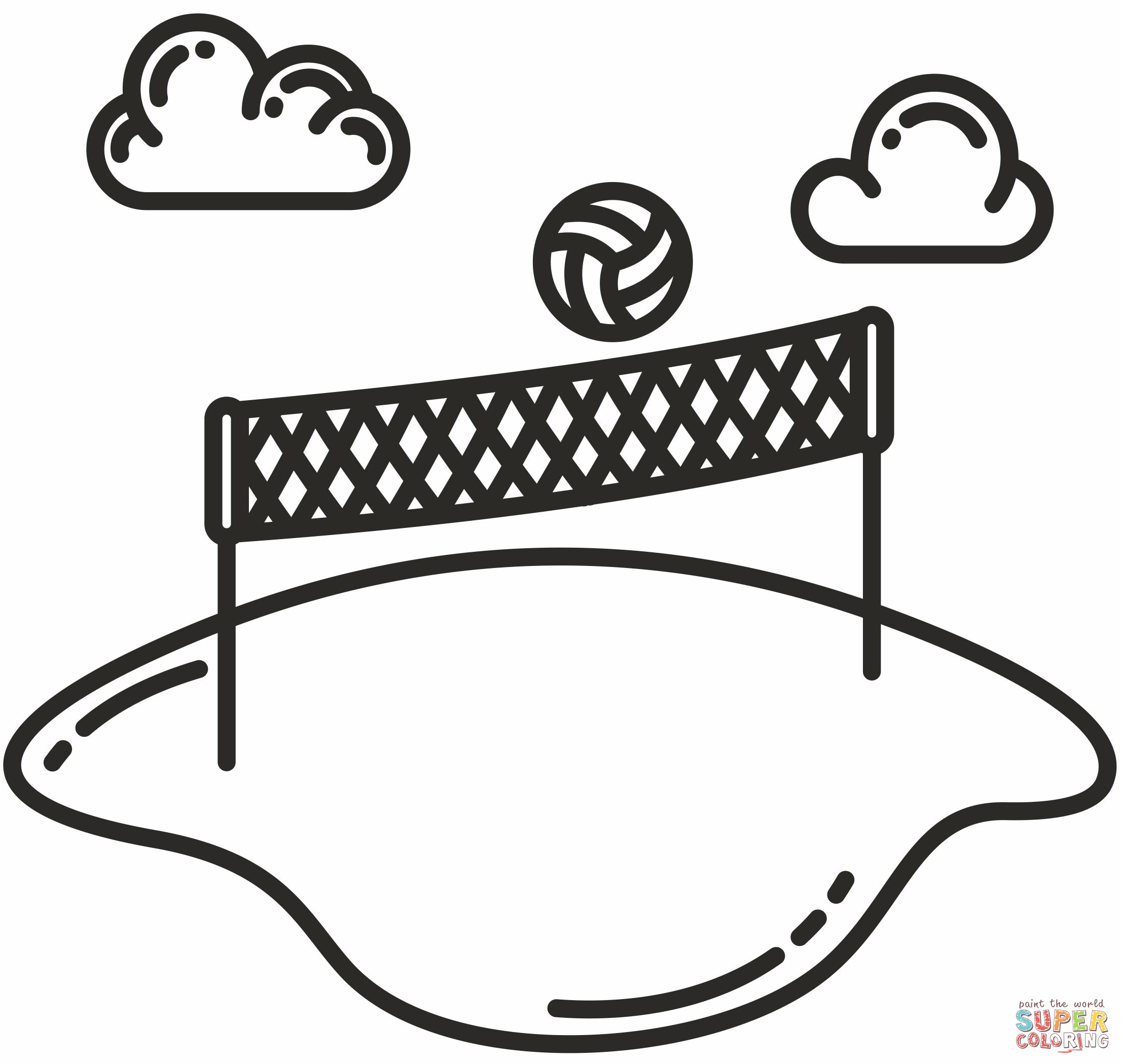 Volleyball court coloring page free printable coloring pages