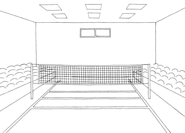 Cartoon volleyball net stock illustrations royalty