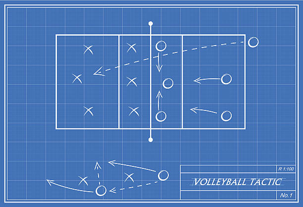 Volleyball court drawing stock illustrations royalty
