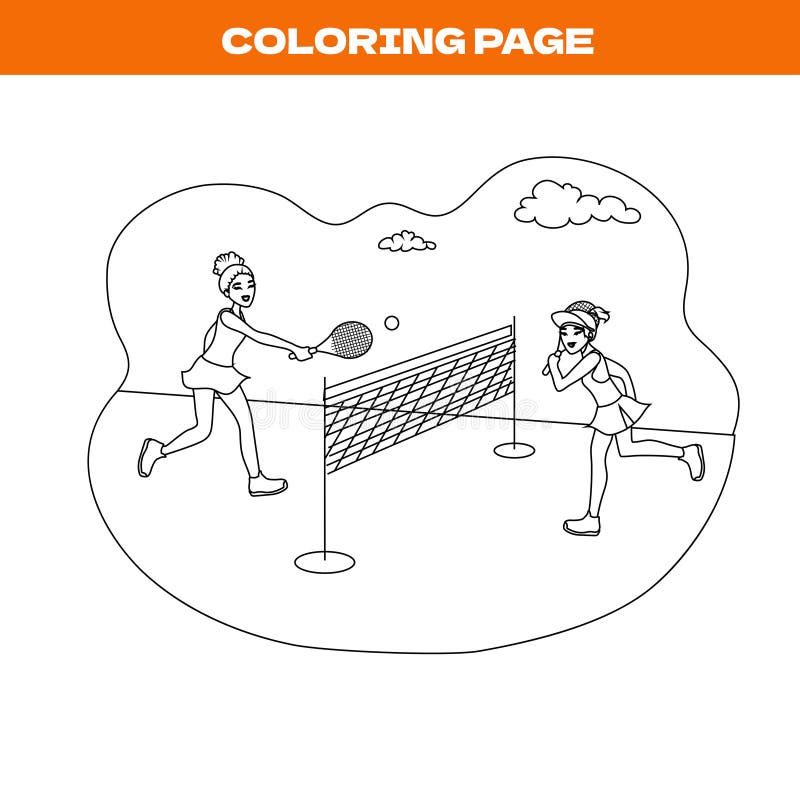 Tennis coloring book stock illustrations â tennis coloring book stock illustrations vectors clipart