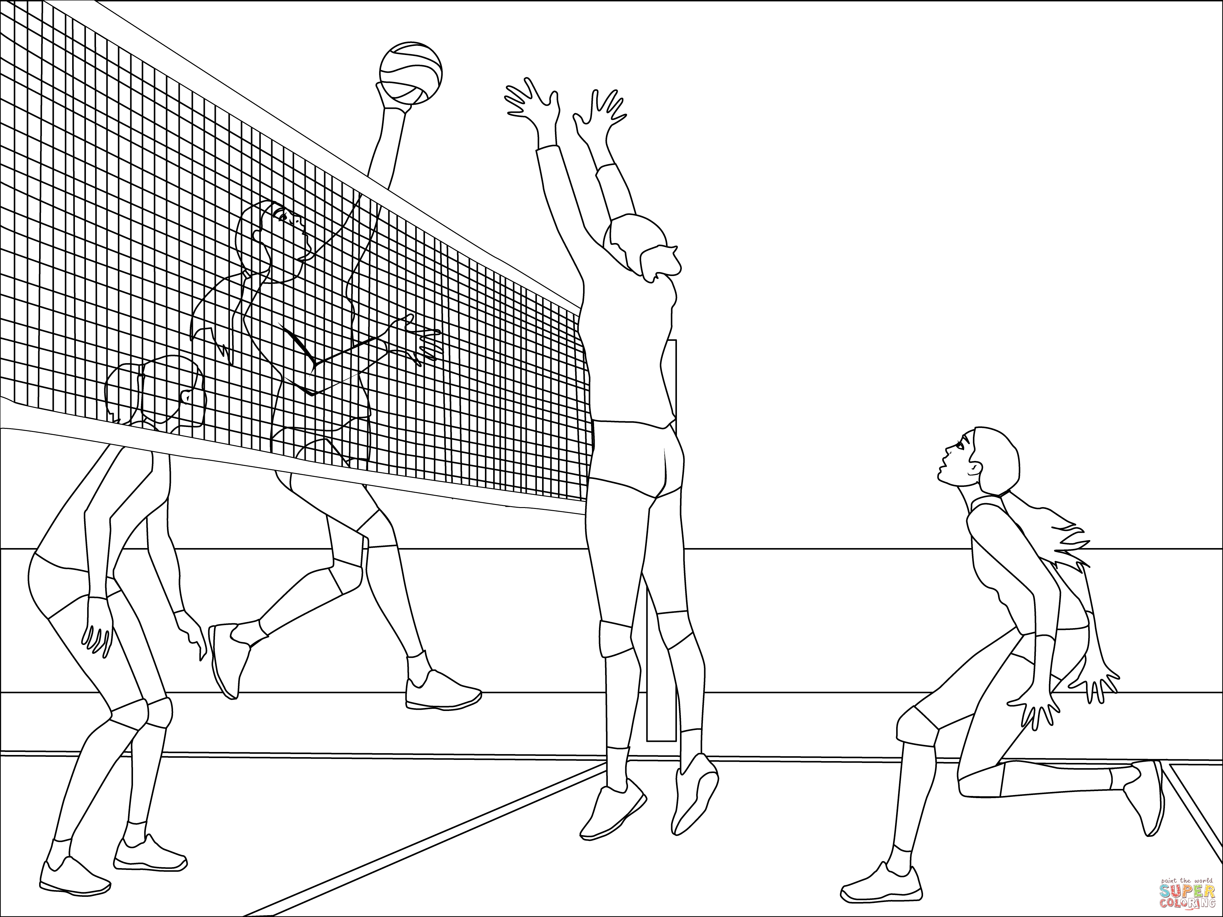 Volleyball coloring page free printable coloring pages