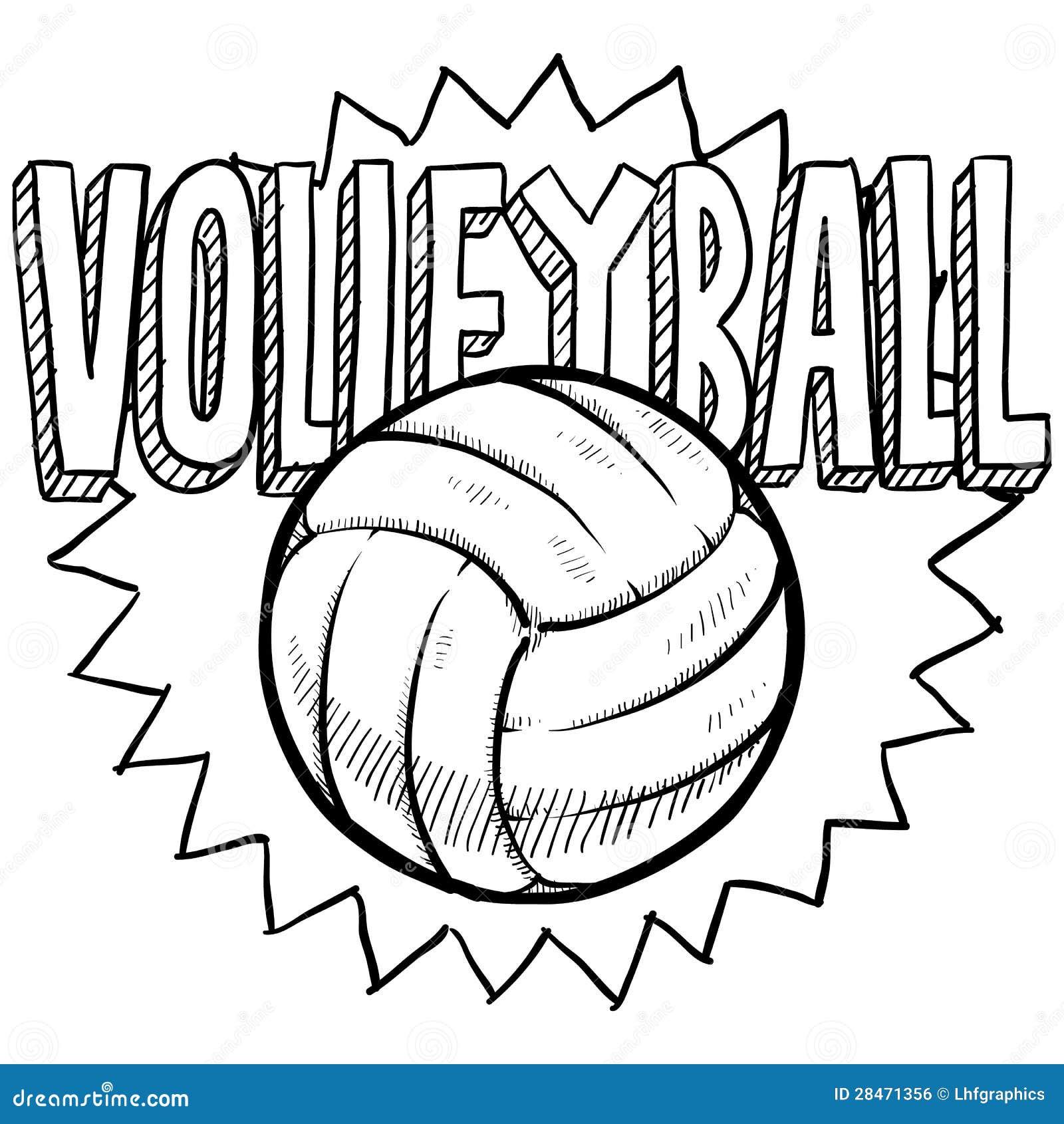 Volleyball sketch stock vector illustration of drawing