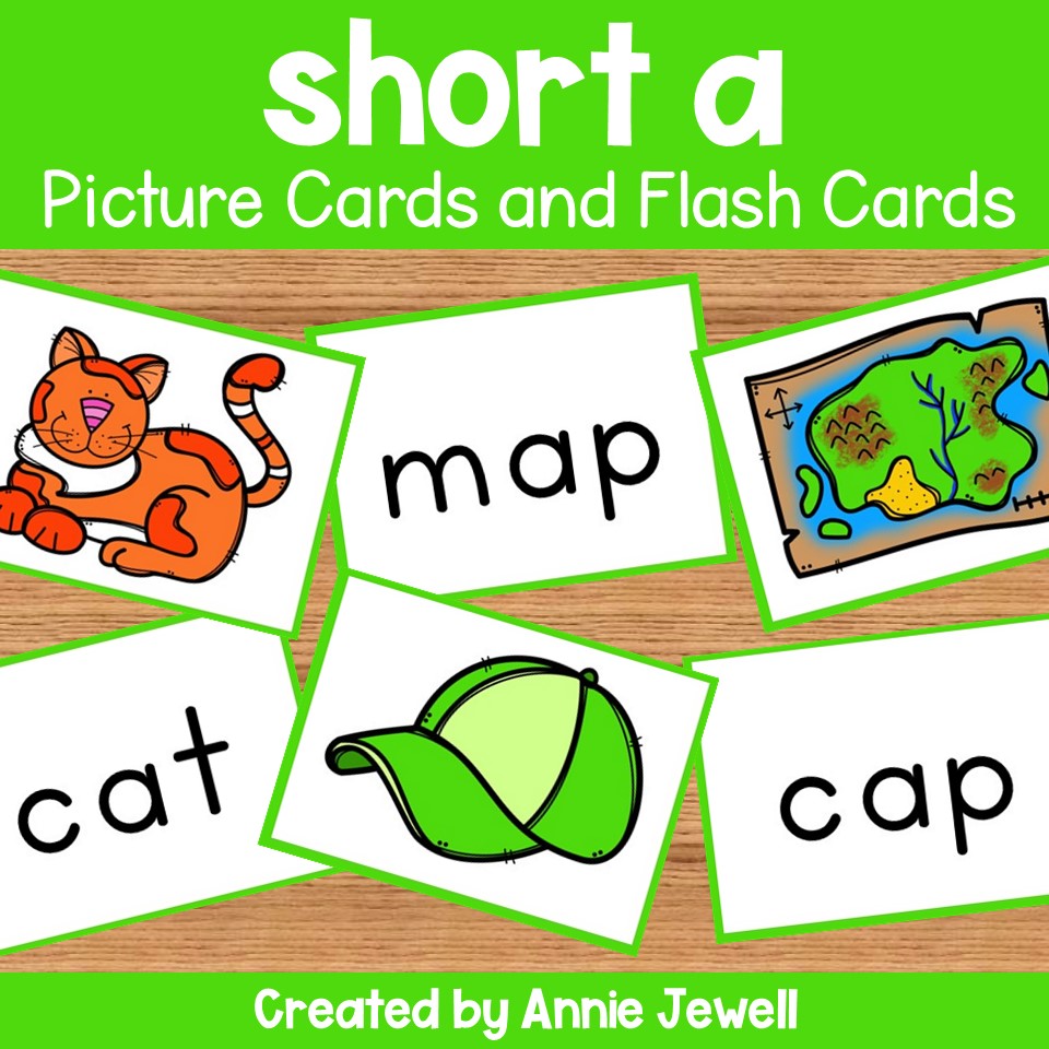 Short vowels picture cards and flash cards bundle made by teachers