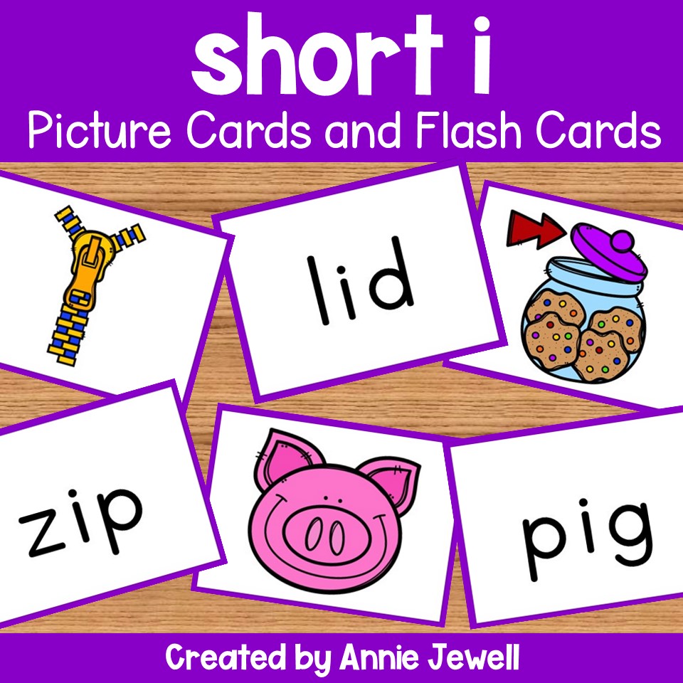 Short vowels picture cards and flash cards bundle made by teachers