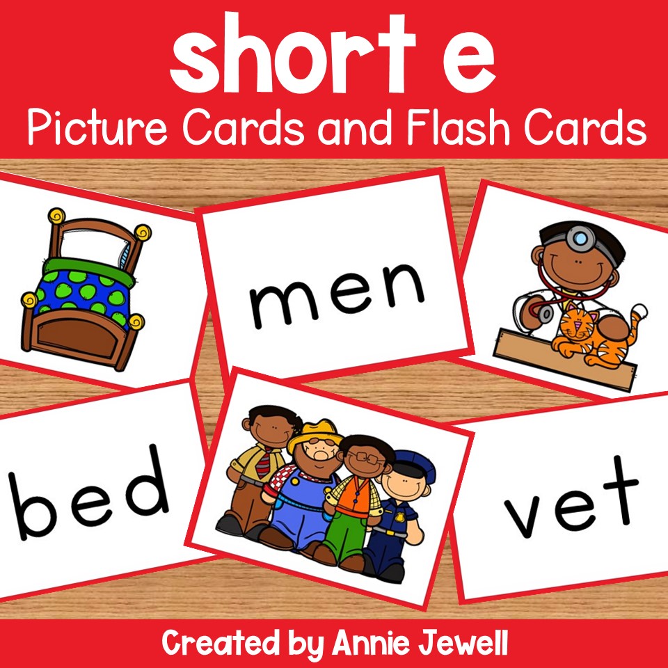 Short vowel flash cards and picture cards