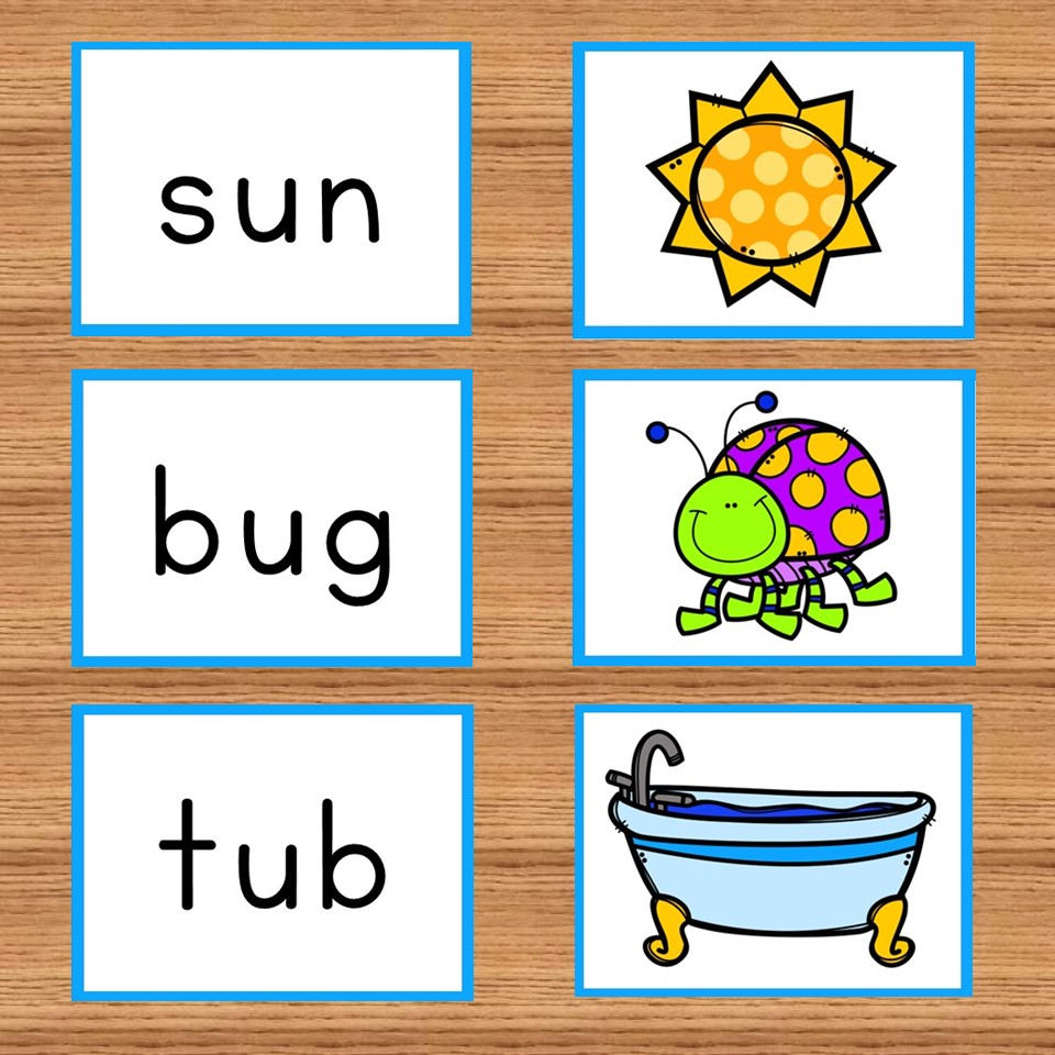 Short vowel flash cards and picture cards