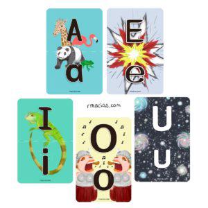 Multilingual vowels flashcards upper