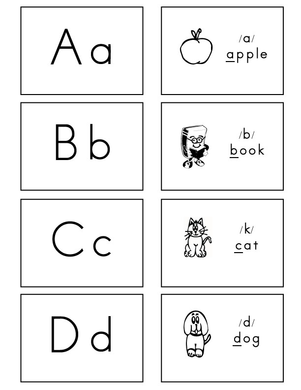 Alphabet flash cards coloring pages download and print for free