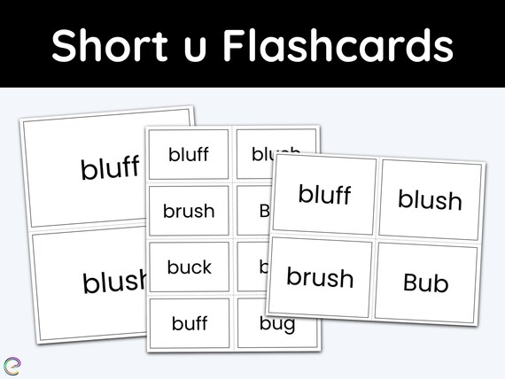 Short u flash cards vowels phonics education printables learning activities homeschool printable kindergarten st grade printable