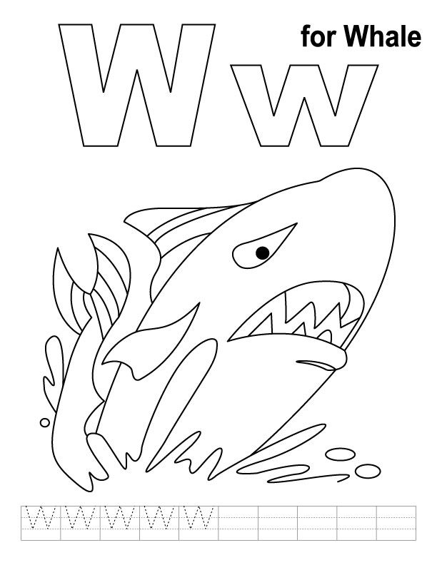 W for whale coloring page with handwriting practice kids handwriting practice whale coloring pages handwriting practice