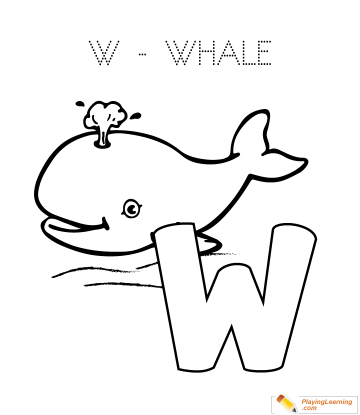 W is for whale coloring page free w is for whale coloring page