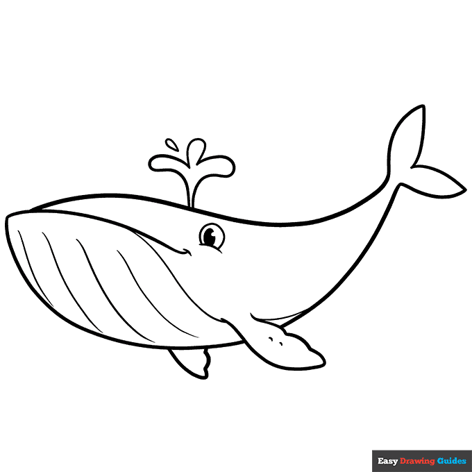Easy whale coloring page easy drawing guides