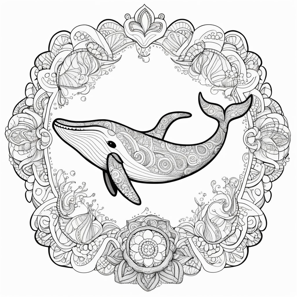 Bw outline art for kids coloring book page dolphins