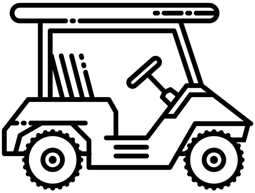 Simple golf cart coloring page