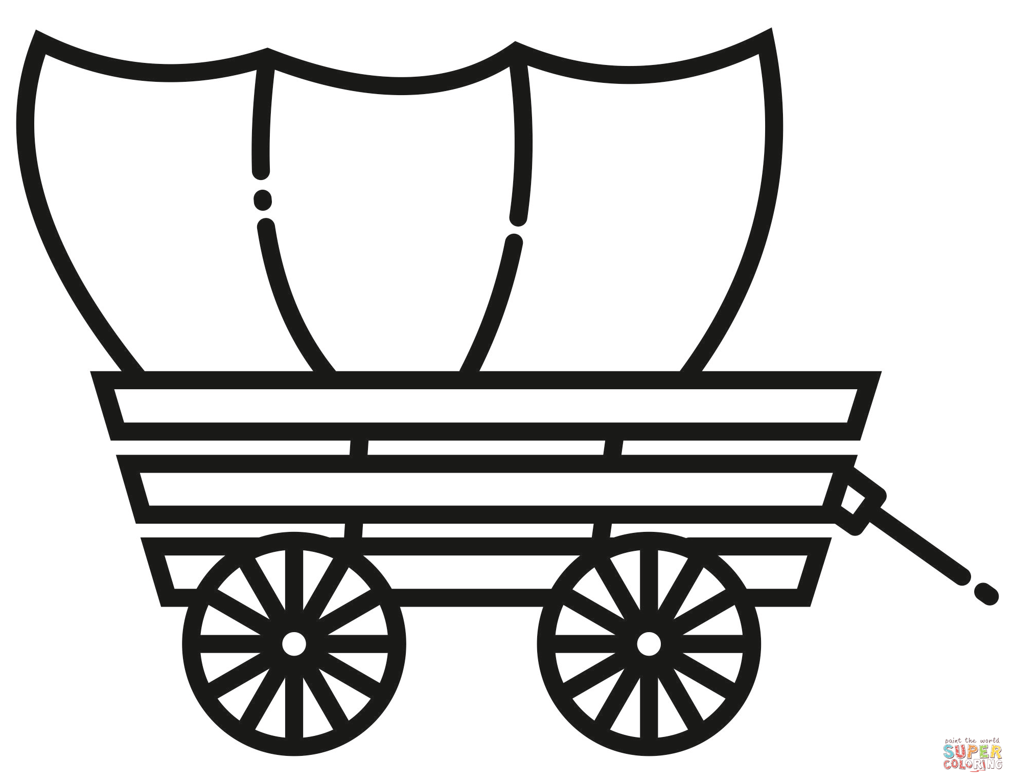 Covered wagon coloring page free printable coloring pages